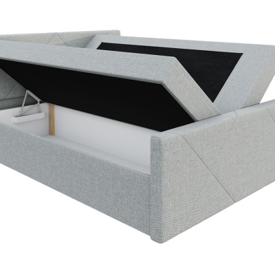 Americká posteľ s úložným priestorom 180x200 RANON 4 - svetlá šedá + topper ZDARMA