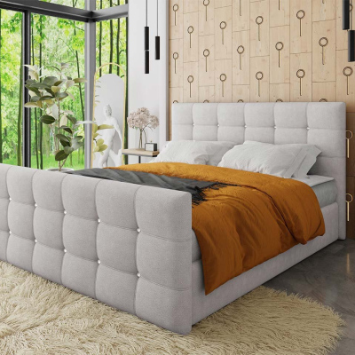 Americká manželská posteľ 180x200 TORNIO - svetlá šedá + topper ZDARMA
