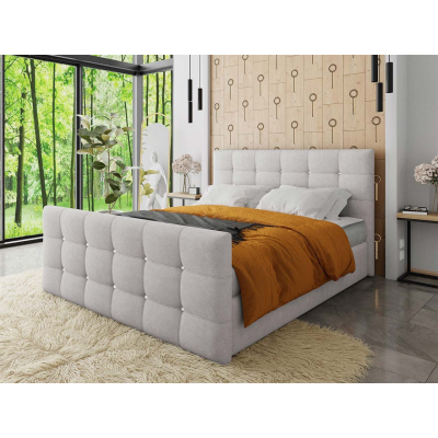 Americká manželská posteľ 160x200 TORNIO - svetlá šedá + topper ZDARMA