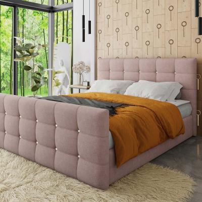 Americká manželská posteľ 140x200 TORNIO - ružová + topper ZDARMA