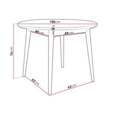 Okrúhly jedálenský stôl OLMIO - prírodné drevo