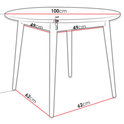 Okrúhly jedálenský stôl OLMIO - čierny