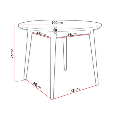 Okrúhly jedálenský stôl OLMIO - čierny