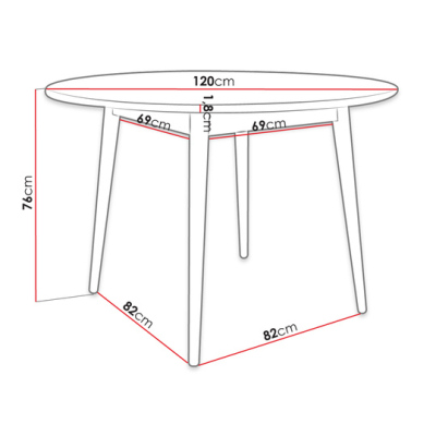 Okrúhly kuchynský stôl OLMIO - prírodné drevo