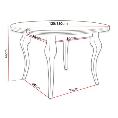 Rozkladací okrúhly jedálenský stôl KRAM 2 - lesklý biely