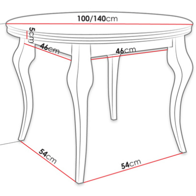 Rozkladací okrúhly jedálenský stôl KRAM 1 - lesklý biely