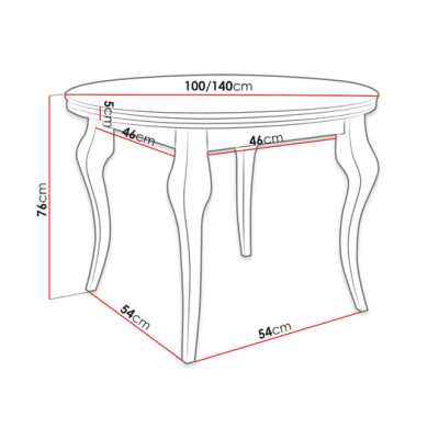 Rozkladací okrúhly jedálenský stôl KRAM 1 - lesklý biely