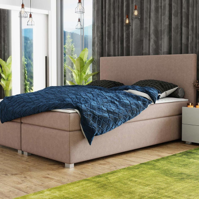 Americká manželská posteľ s vysokým čelom 140x200 PITEA - ružová + topper ZDARMA