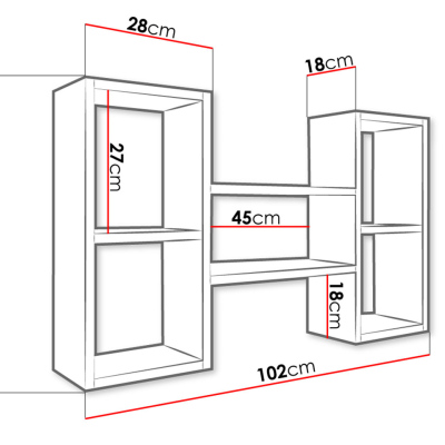 Regál na stenu HARKEN 2 - biely