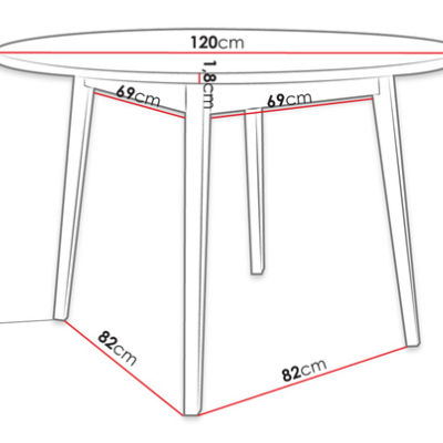 Okrúhly stôl do kuchyne NOWEN 3 - prírodné drevo
