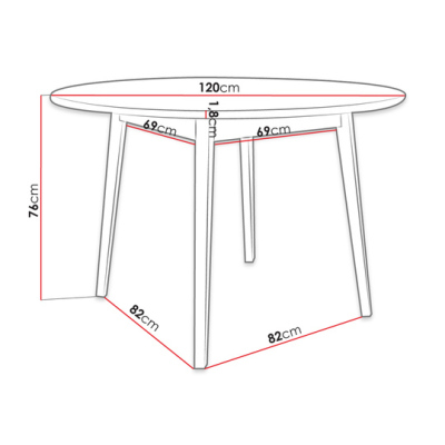 Okrúhly stôl do kuchyne NOWEN 3 - prírodné drevo