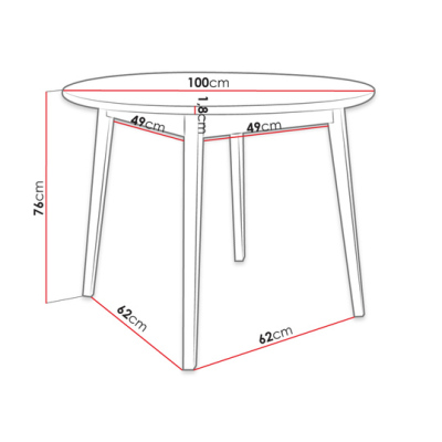 Okrúhly stôl do kuchyne NOWEN 2 - prírodné drevo