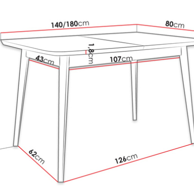 Rozkladací stôl do kuchyne NOWEN 1 - prírodné drevo