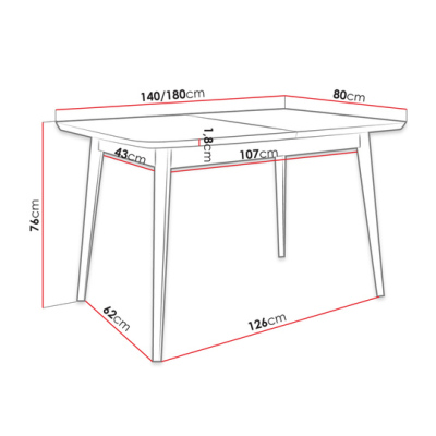 Rozkladací stôl do kuchyne NOWEN 1 - prírodné drevo