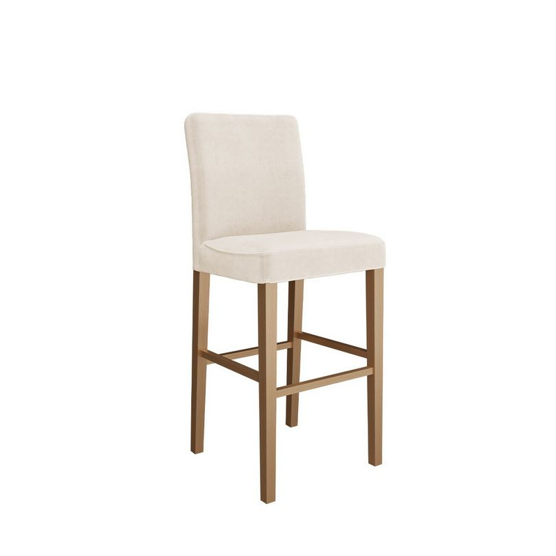 Barová stolička SAYDA - prírodné drevo / béžová