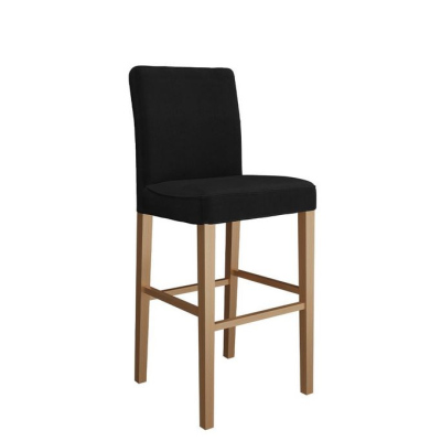 Barová stolička SAYDA - prírodné drevo / čierna