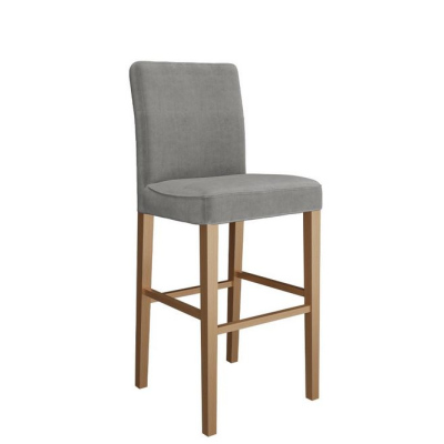 Barová stolička SAYDA - prírodné drevo / šedá