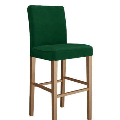 Barová stolička SAYDA - prírodné drevo / zelená