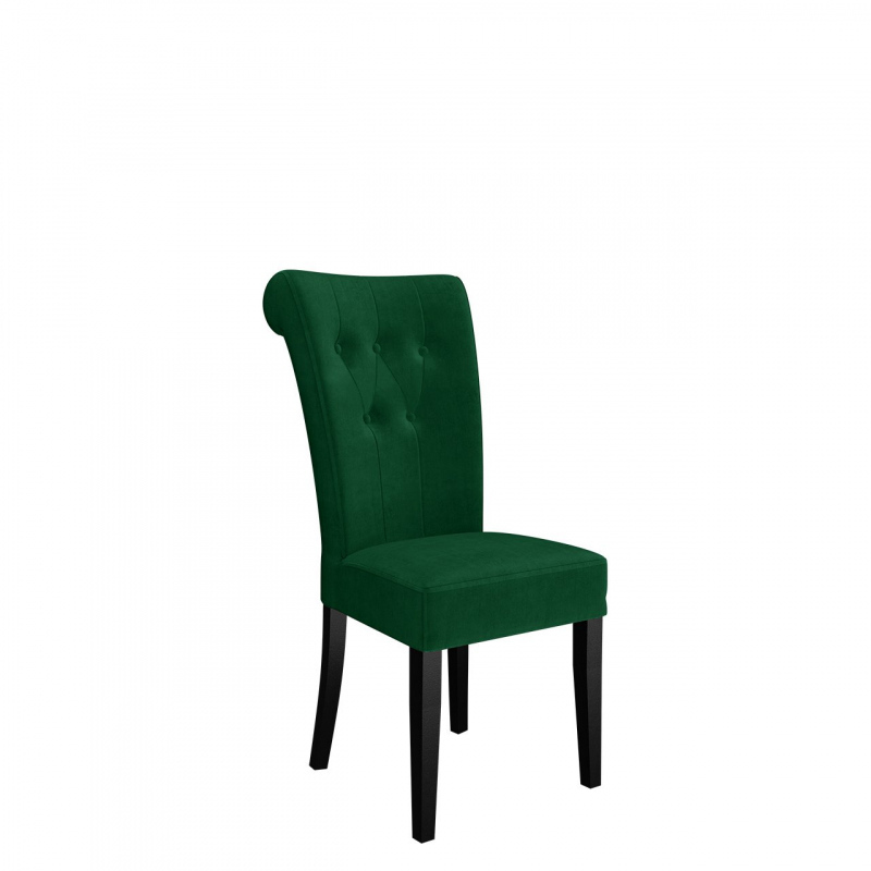 Čalúnená stolička do kuchyne NOSSEN 2 - čierna / zelená