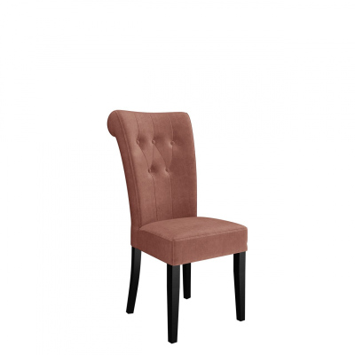 Luxusná jedálenská stolička NOSSEN 3 - čierna / ružová / čierne klopadlo