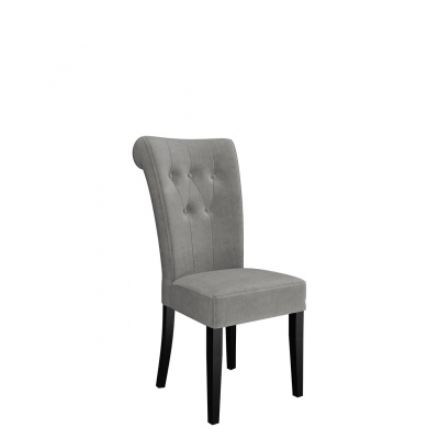Luxusná jedálenská stolička NOSSEN 3 - čierna / šedá / pozlátené klopadlo