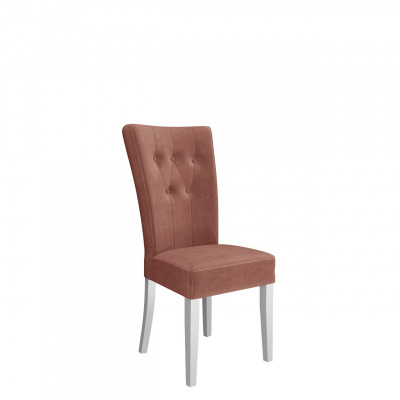 Luxusná kuchynská stolička NOSSEN 4 - polomatná biela / ružová / čierne klopadlo