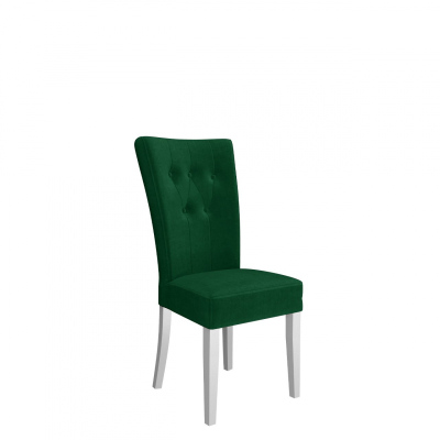 Luxusná kuchynská stolička NOSSEN 4 - polomatná biela / zelená / čierne klopadlo