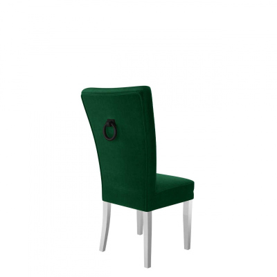 Luxusná kuchynská stolička NOSSEN 4 - polomatná biela / zelená / čierne klopadlo