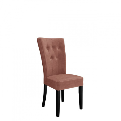 Luxusná kuchynská stolička NOSSEN 4 - čierna / ružová / pozlátené klopadlo