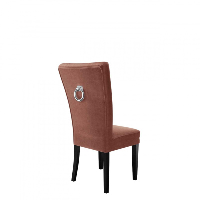 Luxusná kuchynská stolička NOSSEN 4 - čierna / ružová / chrómované klopadlo