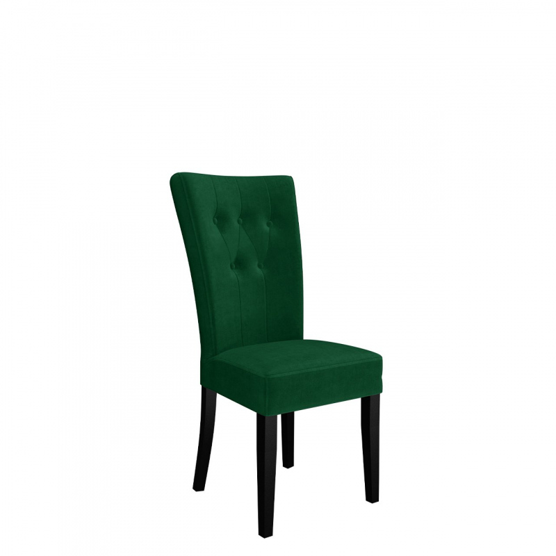 Luxusná kuchynská stolička NOSSEN 4 - čierna / zelená / pozlátené klopadlo