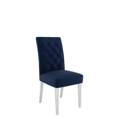 Čalúnená stolička do kuchyne NOSSEN 6 - polomatná biela / modrá