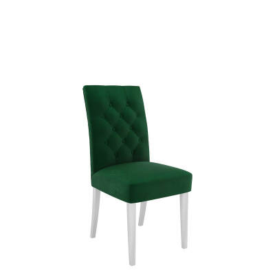 Čalúnená stolička do kuchyne NOSSEN 6 - polomatná biela / zelená