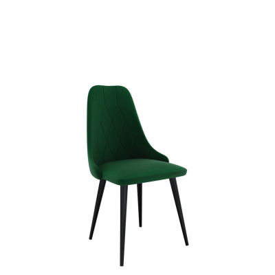 Čalúnená jedálenská stolička NOSSEN 7 - čierna / zelená