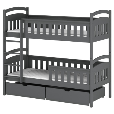 Poschodová posteľ pre dve deti DITA - 80x160, grafit