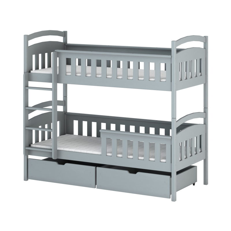 Poschodová posteľ pre dve deti DITA - 80x160, šedá