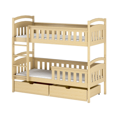 Poschodová posteľ pre dve deti DITA - 80x160, borovica
