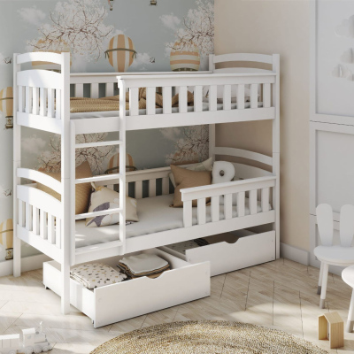 Poschodová posteľ pre dve deti DITA - 80x200, biela