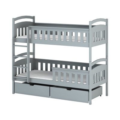 Poschodová posteľ pre dve deti DITA - 80x200, šedá