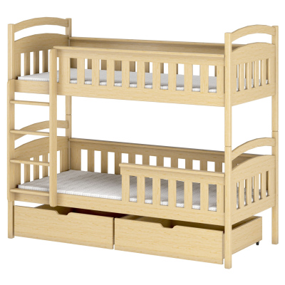 Poschodová posteľ pre dve deti DITA - 80x200, borovica