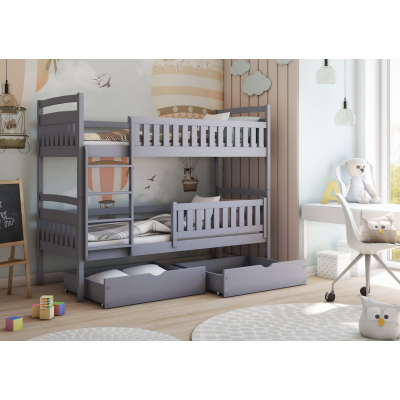 Detská posteľ so zásuvkami BIBI - 80x160, šedá