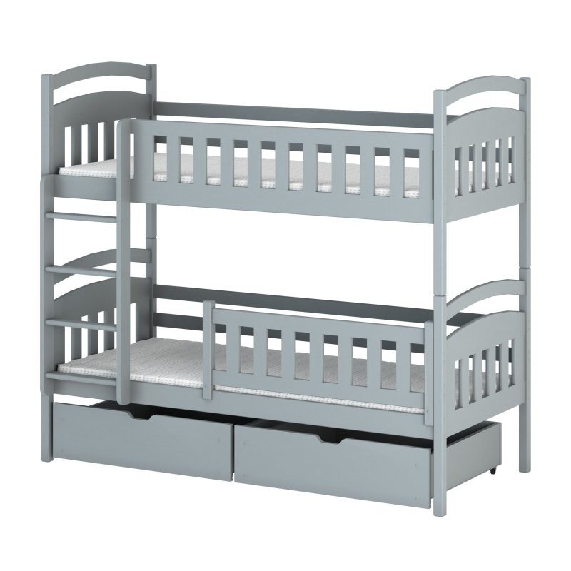 Detská posteľ so zásuvkami BIBI - 80x200, šedá