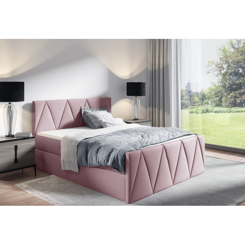 Manželská posteľ GISELA LUX - 160x200, hnedá + topper ZDARMA