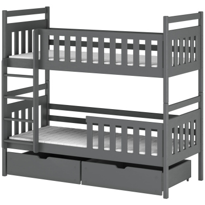Detská posteľ so šuplíkmi LARA - 80x160, grafit