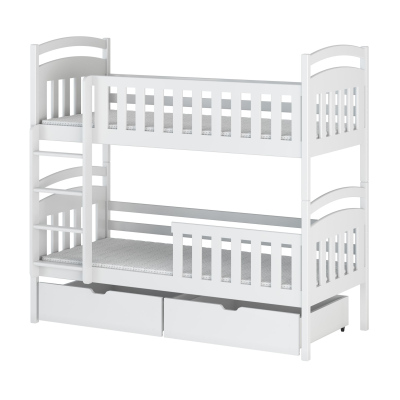 Poschodová posteľ so šuplíkmi KARMEN - 80x160, biela