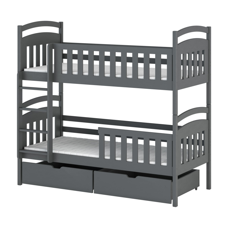 Poschodová posteľ so šuplíkmi KARMEN - 80x160, grafit