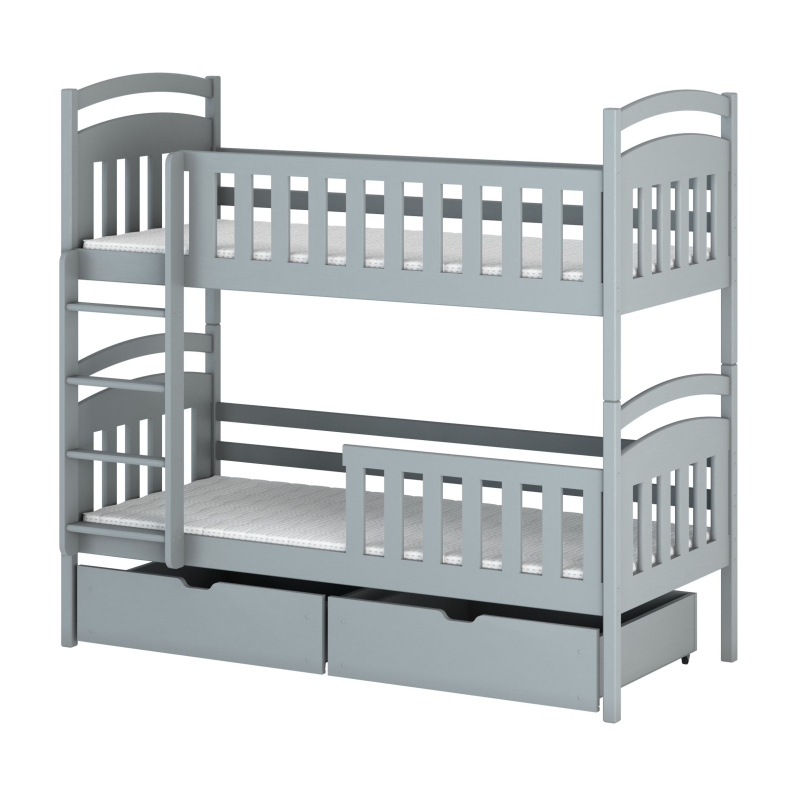 Poschodová posteľ so šuplíkmi KARMEN - 80x160, šedá