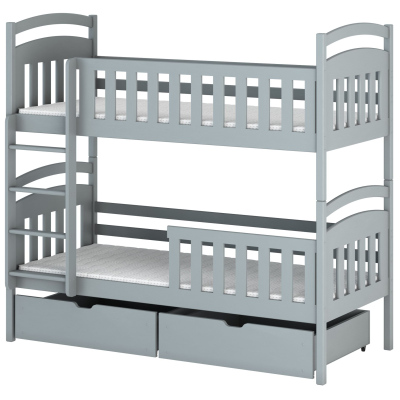 Poschodová posteľ so šuplíkmi KARMEN - 80x180, šedá