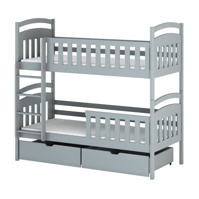 Poschodová posteľ so šuplíkmi KARMEN - 90x190, šedá