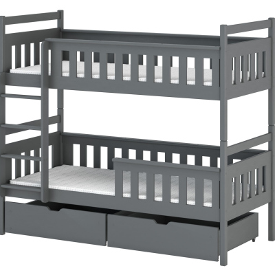 Detská posteľ so šuplíkmi ANDREA - 80x160, grafit